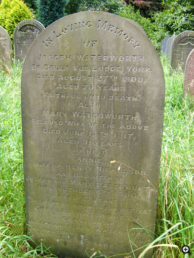 Joseph Waterworth Headstone - York Cemetery